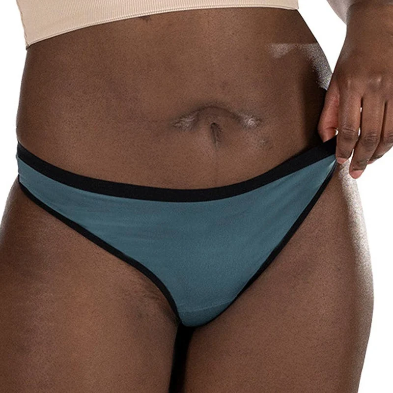 Fluyda Tanga Linea Basic Mutandina Assorbente Nero/Petrolio Taglia M