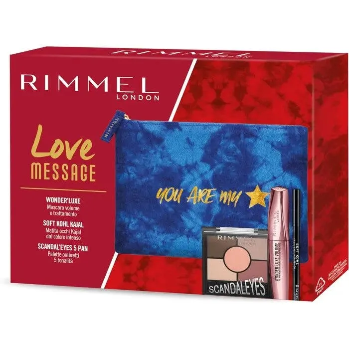 Rimmel Cofanetto Love Message Wonder'Luxe Mascara + Matita Kajal Occhi + Palette Ombretti