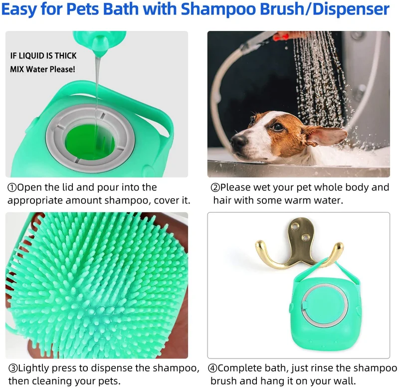 Dog Bath Brush | Soft Silicone Pet Bath Comb