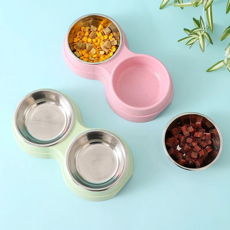 Double Dog Bowl | Stainless Steel with Non-Slip Placemat