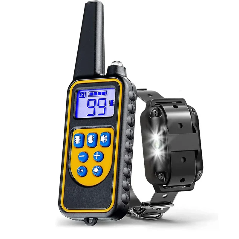 800m Electric Dog Training Collar Detachable Bark Rechargeable Anti Barking Shock Vibration Reflective Collar for All Dogs Pet