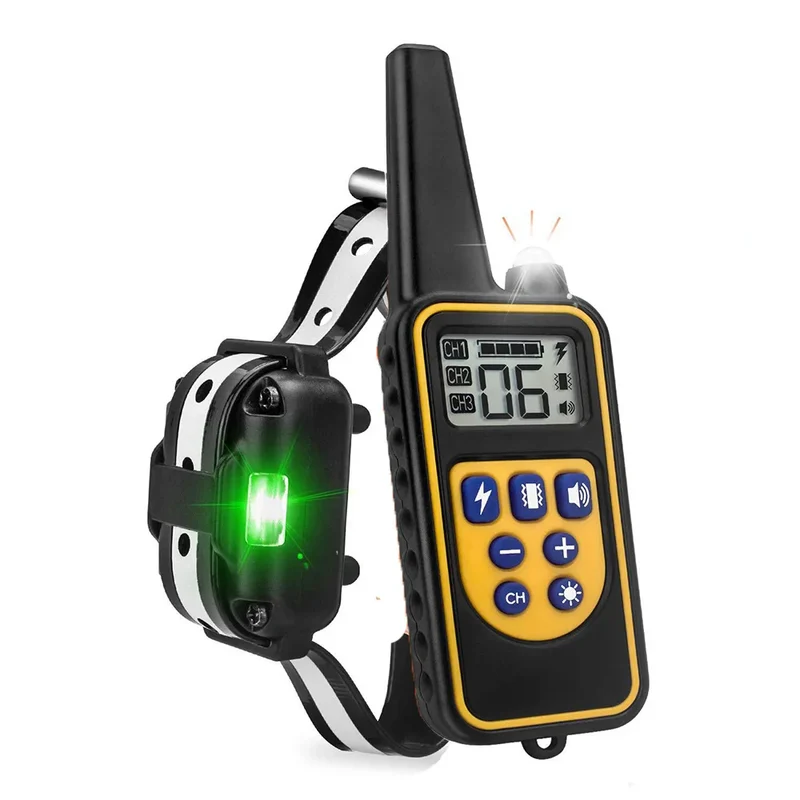 800m Electric Dog Training Collar Detachable Bark Rechargeable Anti Barking Shock Vibration Reflective Collar for All Dogs Pet