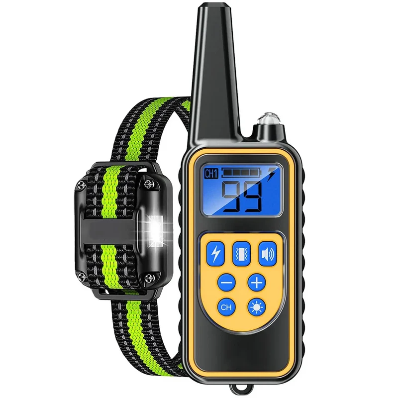 800m Electric Dog Training Collar Detachable Bark Rechargeable Anti Barking Shock Vibration Reflective Collar for All Dogs Pet
