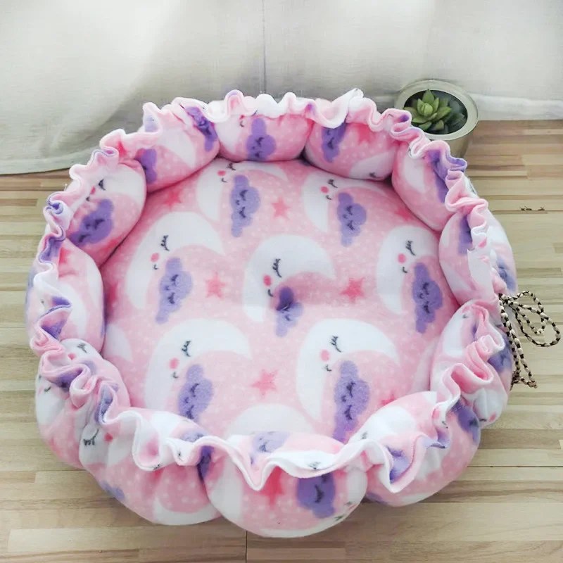 Round Dog Cat Bed Dount Basket Warm Plush Cats Cushion Pet Bag Mat Winter House Soft Nest Puppy Sleeping Sofa for Small Dogs Cat