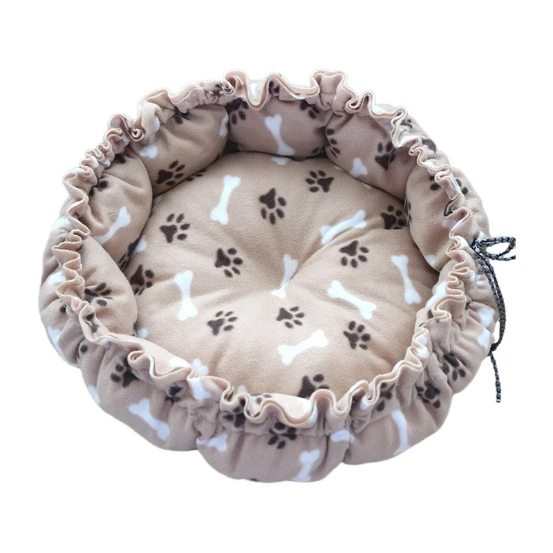 Round Dog Cat Bed Dount Basket Warm Plush Cats Cushion Pet Bag Mat Winter House Soft Nest Puppy Sleeping Sofa for Small Dogs Cat