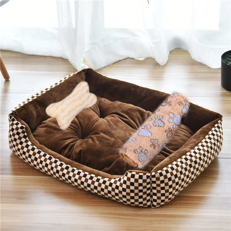 Small Large Dog Pet Cat Sofa BedCat Dog Bed Sofa Set Puppy Sleep Cushion Dog Cat Soft Plush Kennel Mat Pad