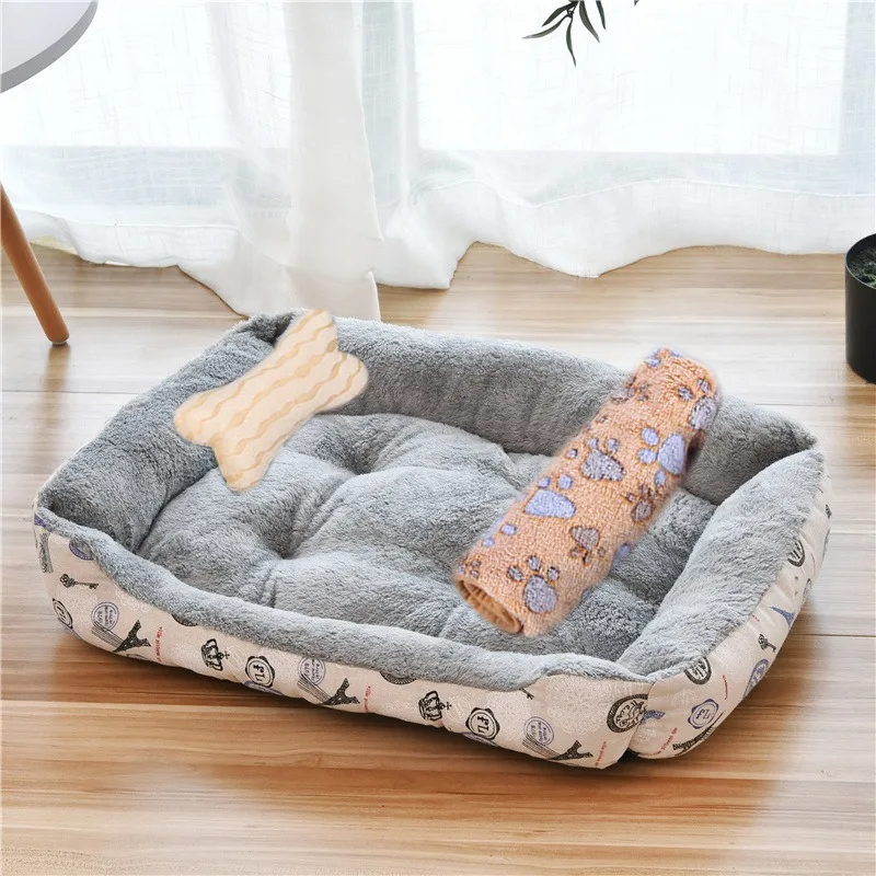 Small Large Dog Pet Cat Sofa BedCat Dog Bed Sofa Set Puppy Sleep Cushion Dog Cat Soft Plush Kennel Mat Pad
