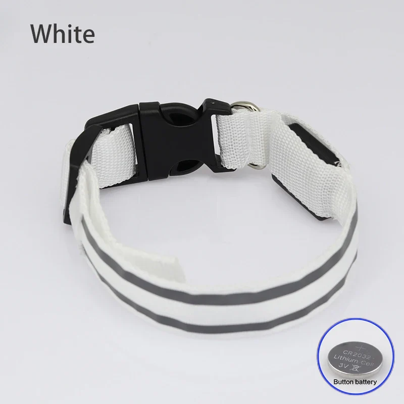 USB Rechargeable Dog Collar Light Luminous Flashing Glowing Bright Nylon Reflective LED Dog Collar Night Safety For Cats Puppy