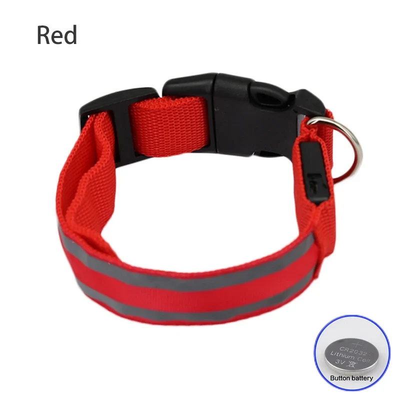 USB Rechargeable Dog Collar Light Luminous Flashing Glowing Bright Nylon Reflective LED Dog Collar Night Safety For Cats Puppy