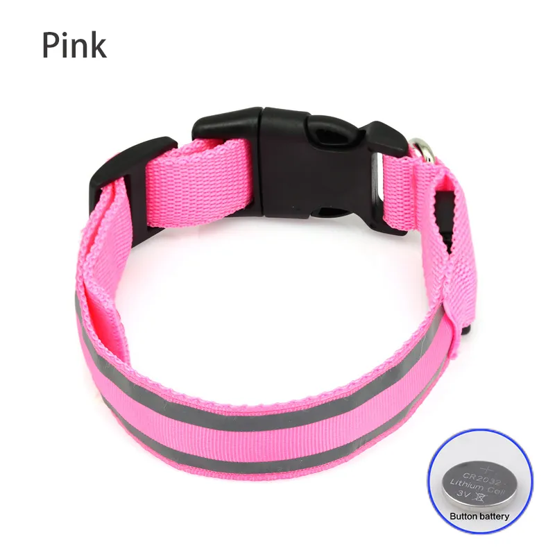 USB Rechargeable Dog Collar Light Luminous Flashing Glowing Bright Nylon Reflective LED Dog Collar Night Safety For Cats Puppy