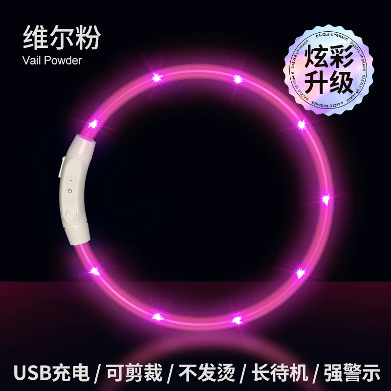Dog Luminous Collar Night Walking Dog Luminous Night Light Big and Small Dogs Anti-Lost Charging Pet Collar with Light
