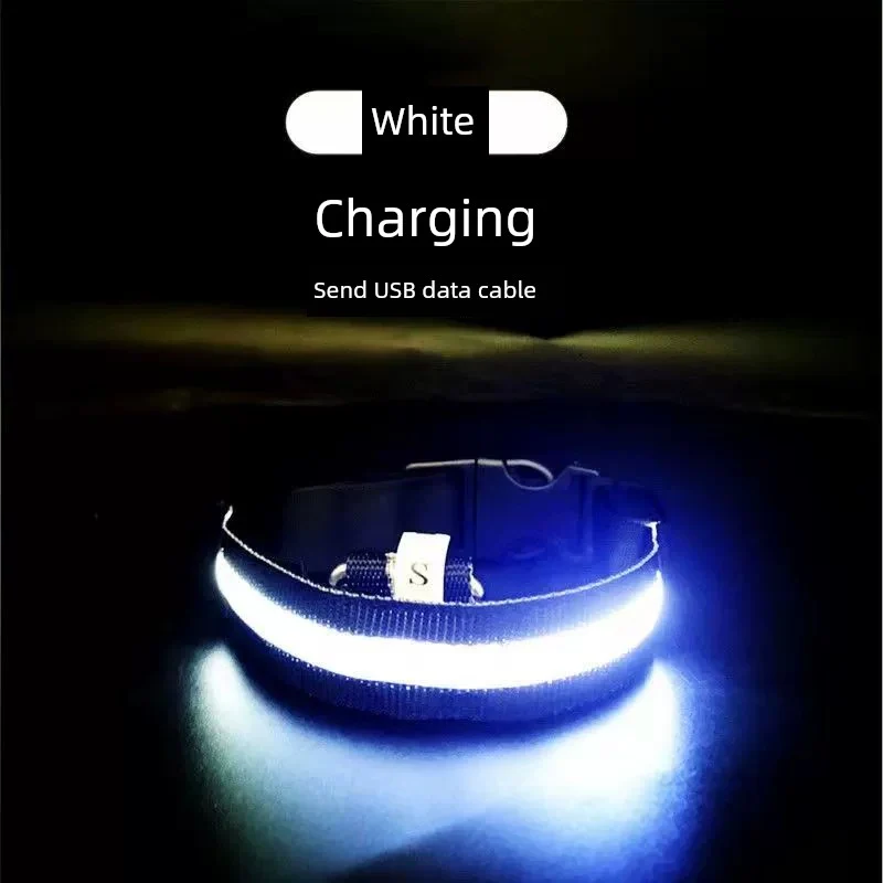 Dog Luminous Collar Dog Luminous Dog Collar Collar Pet Night Light Fluorescent Dog Reflective for Walking Dog at Night