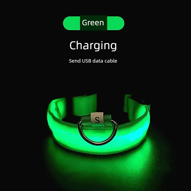 Dog Luminous Collar Dog Luminous Dog Collar Collar Pet Night Light Fluorescent Dog Reflective for Walking Dog at Night