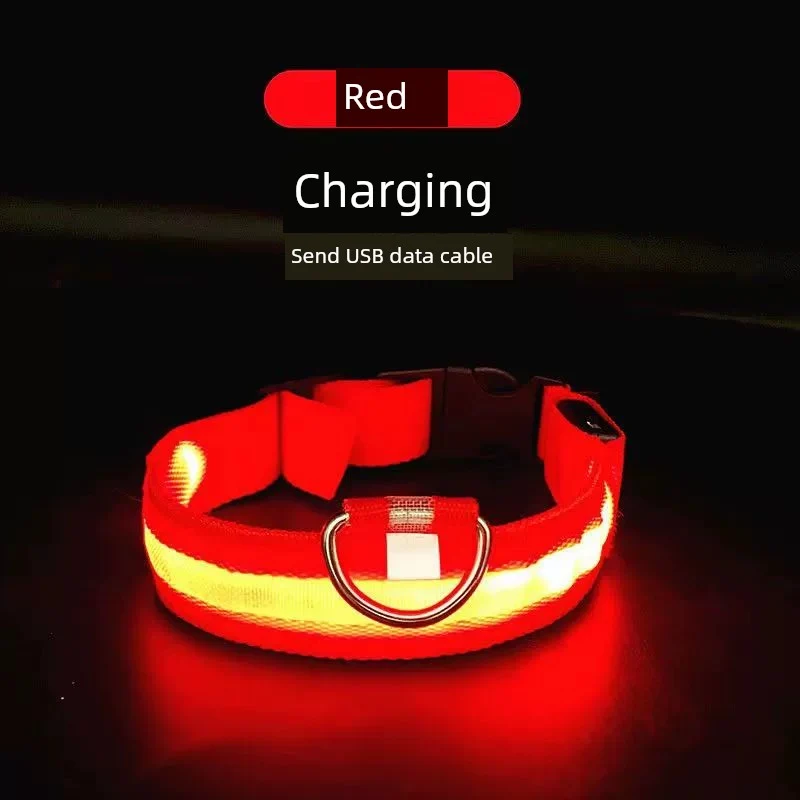 Dog Luminous Collar Dog Luminous Dog Collar Collar Pet Night Light Fluorescent Dog Reflective for Walking Dog at Night