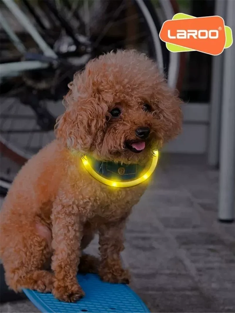 Laroo Leno Luminous Collar Dog Pet Night Walking Dog Fantstic Anti-Lost Product Charging Aurora Puppy Cat