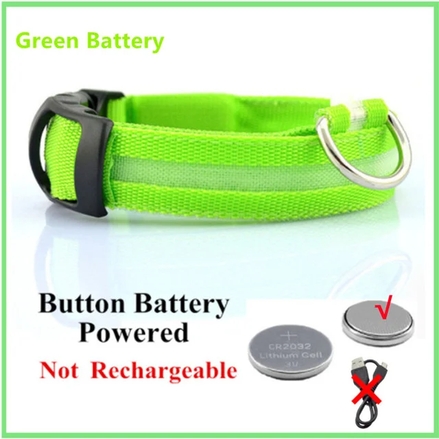 Led Dog Collar Light Anti-lost Collar For Dogs Puppies Night Luminous Supplies Pet Products Accessories USB Charging/Battery