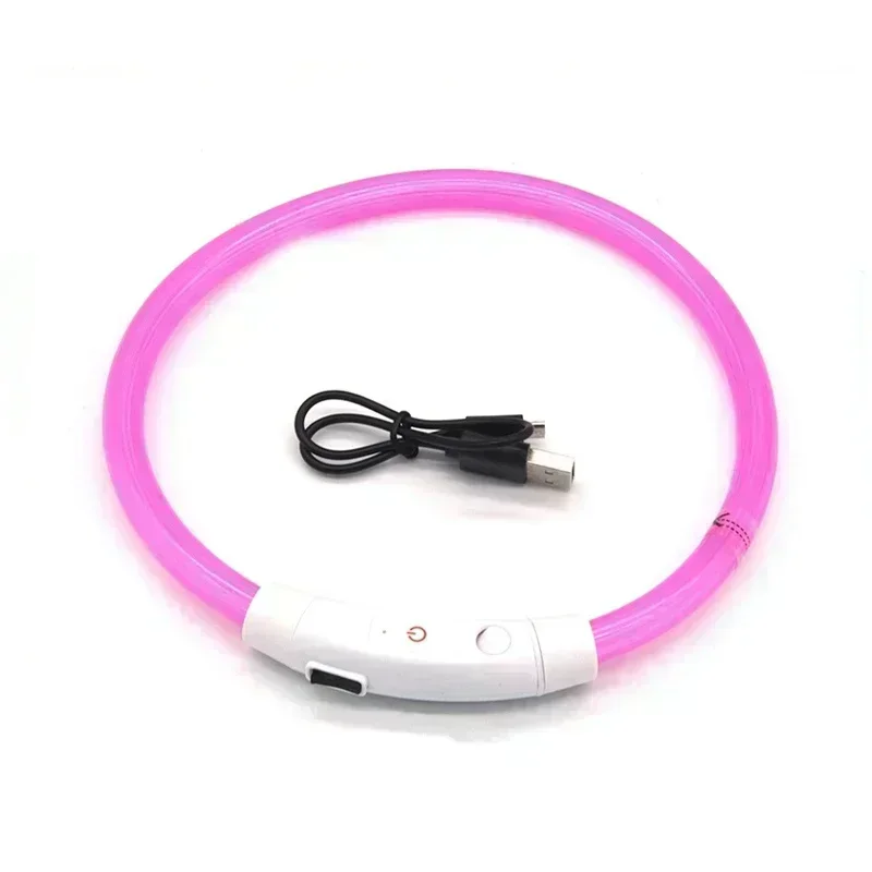 LED Pet Dog Collar Detachable Glowing Necklace Light Flashing USB Loss Prevention Anti-Lost Dogs Night Safety Luminous Products