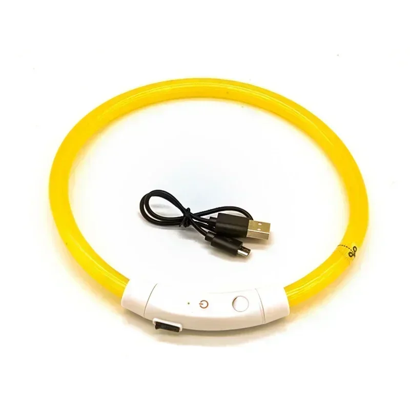 LED Pet Dog Collar Detachable Glowing Necklace Light Flashing USB Loss Prevention Anti-Lost Dogs Night Safety Luminous Products
