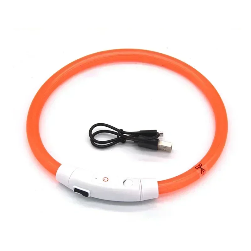 LED Pet Dog Collar Detachable Glowing Necklace Light Flashing USB Loss Prevention Anti-Lost Dogs Night Safety Luminous Products