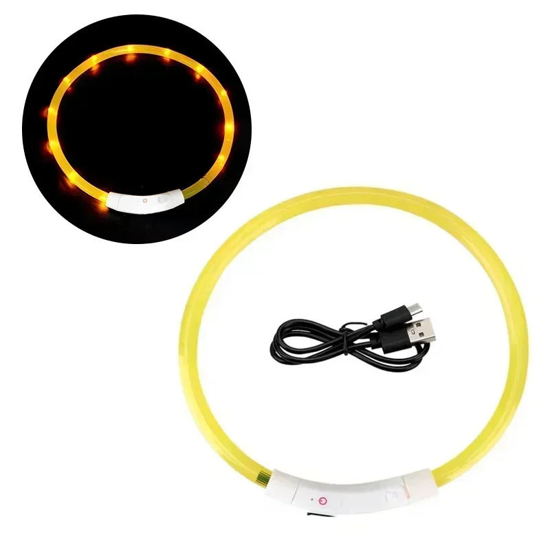 LED Pet Dog Collar Detachable Glowing Necklace Light Flashing USB Loss Prevention Anti-Lost Dogs Night Safety Luminous Products