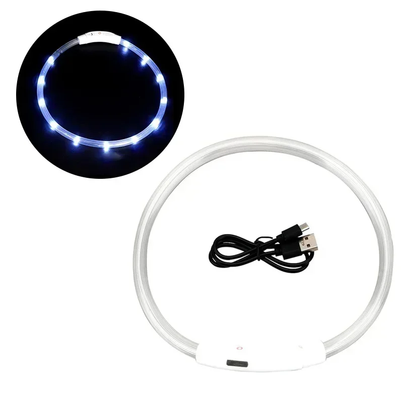 LED Pet Dog Collar Detachable Glowing Necklace Light Flashing USB Loss Prevention Anti-Lost Dogs Night Safety Luminous Products