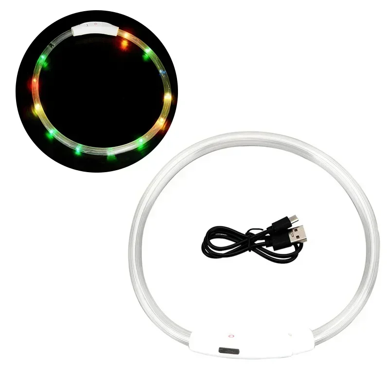 LED Pet Dog Collar Detachable Glowing Necklace Light Flashing USB Loss Prevention Anti-Lost Dogs Night Safety Luminous Products