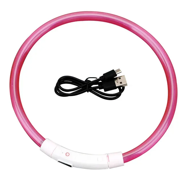 Led Light Dog Collar Detachable Glowing Usb Charging Luminous Leash For Pet Dogs Products Usb Charge Luminous Pet Accessories