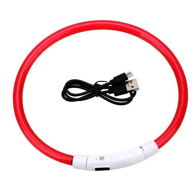 Led Light Dog Collar Detachable Glowing Usb Charging Luminous Leash For Pet Dogs Products Usb Charge Luminous Pet Accessories