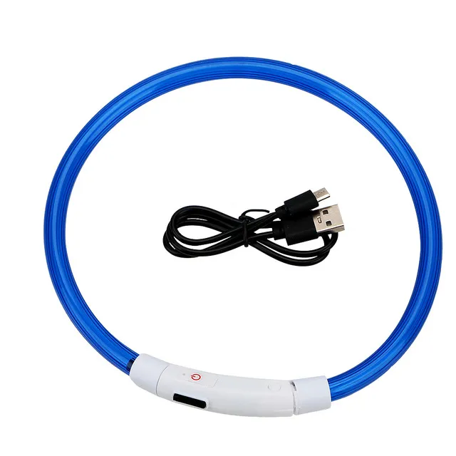 Led Light Dog Collar Detachable Glowing Usb Charging Luminous Leash For Pet Dogs Products Usb Charge Luminous Pet Accessories