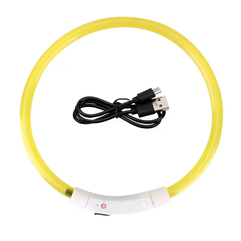 Led Light Dog Collar Detachable Glowing Usb Charging Luminous Leash For Pet Dogs Products Usb Charge Luminous Pet Accessories