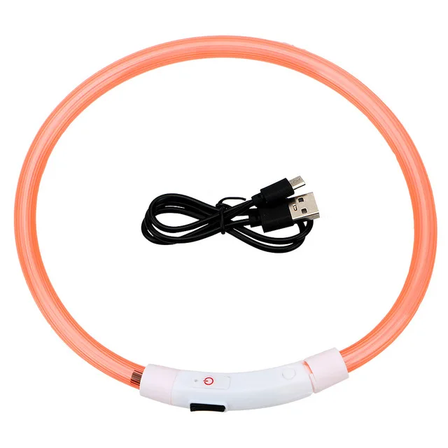 Led Light Dog Collar Detachable Glowing Usb Charging Luminous Leash For Pet Dogs Products Usb Charge Luminous Pet Accessories
