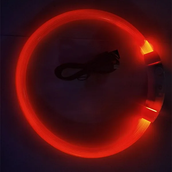 LED Glowing Dog Collar Flashing Rechargea Luminous Collar Night Anti-Lost Dog Light HarnessFor Puppy Pet Products