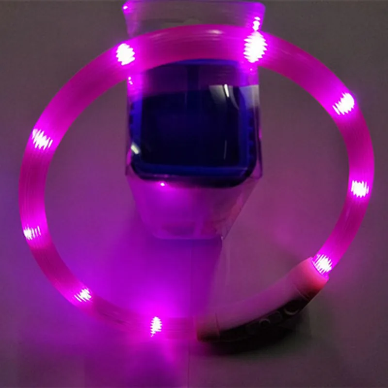 LED Glowing Dog Collar Flashing Rechargea Luminous Collar Night Anti-Lost Dog Light HarnessFor Puppy Pet Products
