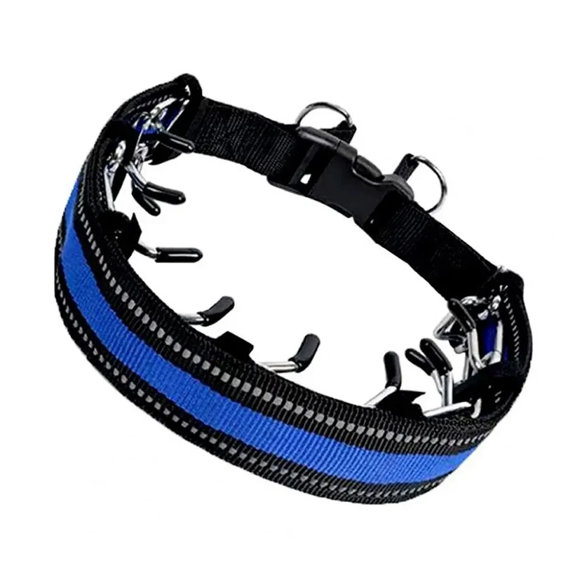 Adjustable Dog Prong Collar with Quick Release Buckle Safe Effective Training Pet Collar for Small to Large Dogs