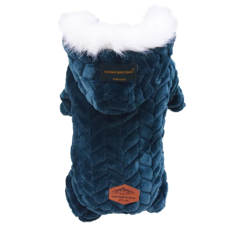 Winter Dog Clothes For Small Dogs Dog Jacket Thicken Warm Fleece Puppy Pet Coat Fur Hooded Jacket Jumpsuit Chihuahua Clothing