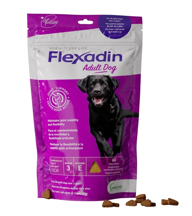 Flexadin Adult Mangime Complementare Articolazioni Cani Adulti 60 Tavolette