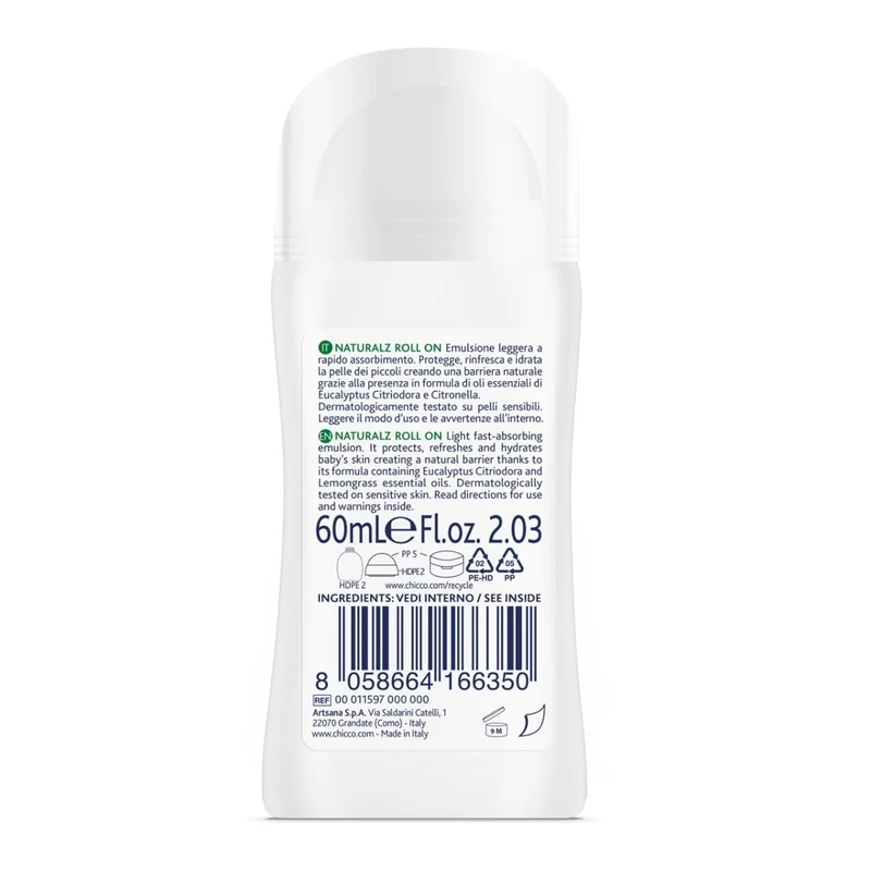 Chicco Roll-On Naturalz Antizanzare Protettivo&Rinfrescante 60ml 2Anni+
