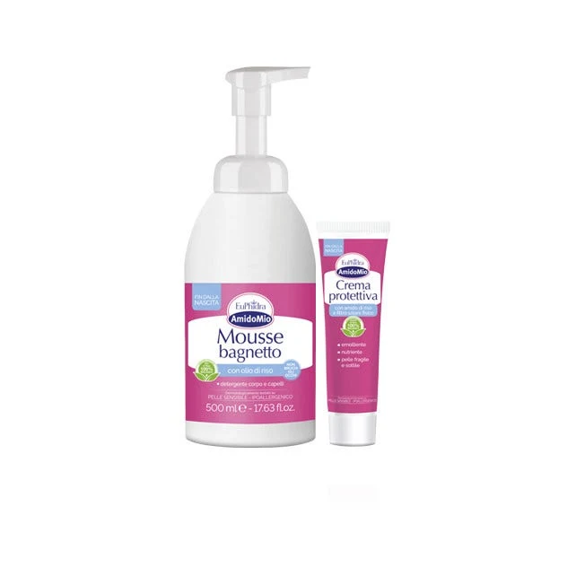Euphidra Box Coccole Per Il Buongiorno Mousse Bagnetto 500ml + Crema Protettiva 50ml