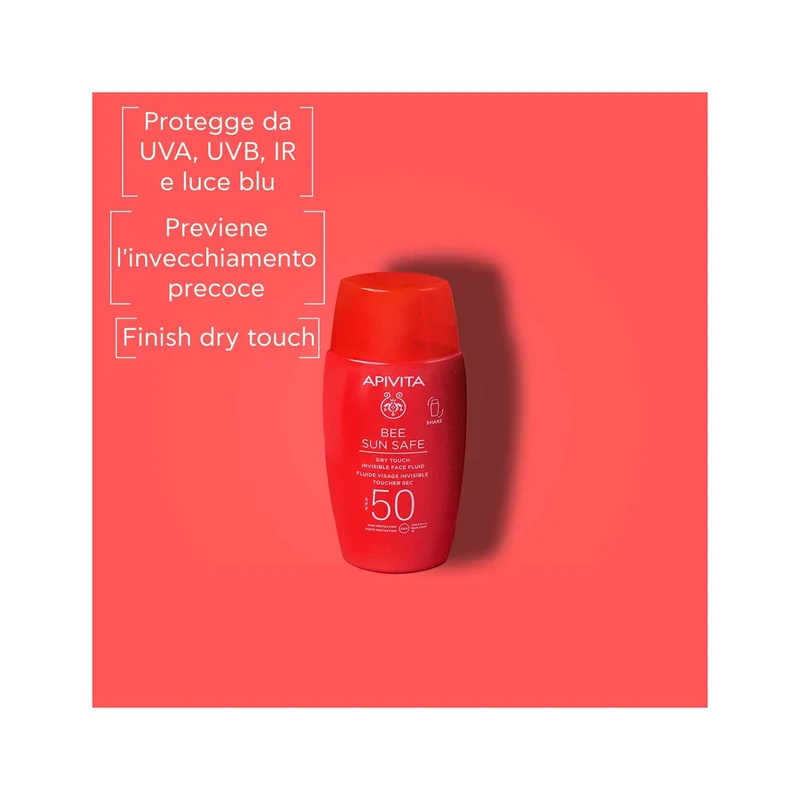 Apivita Bee Sun Safe Dry Touch Fluido Viso Invisibile SPF50 50ml