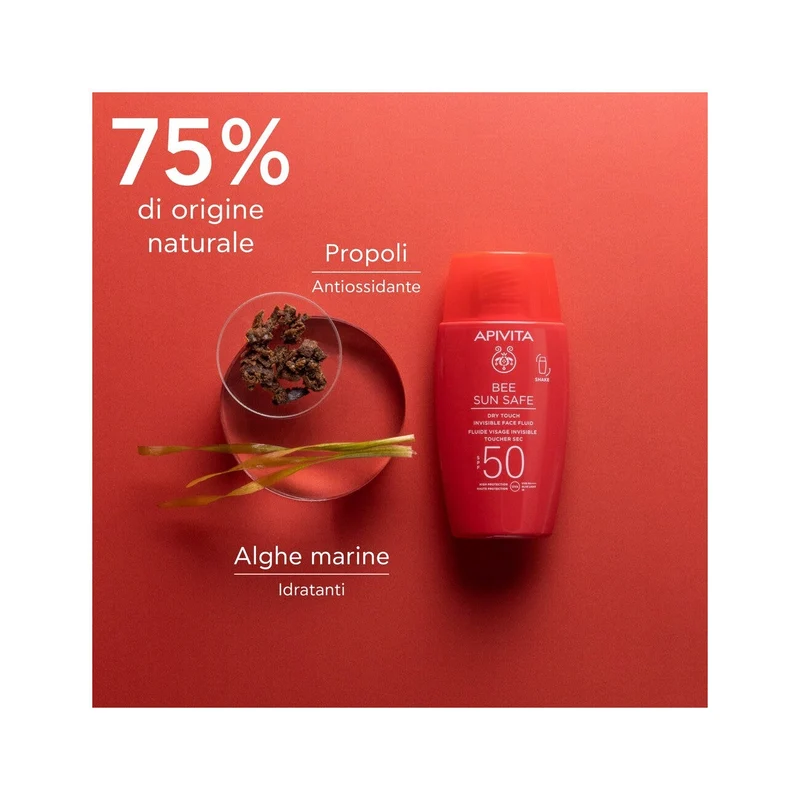 Apivita Bee Sun Safe Dry Touch Fluido Viso Invisibile SPF50 50ml