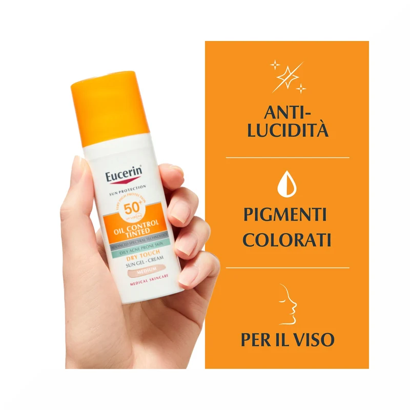 Eucerin Sun Oil Control Tinted Gel-Crème With SPF50+ Medium