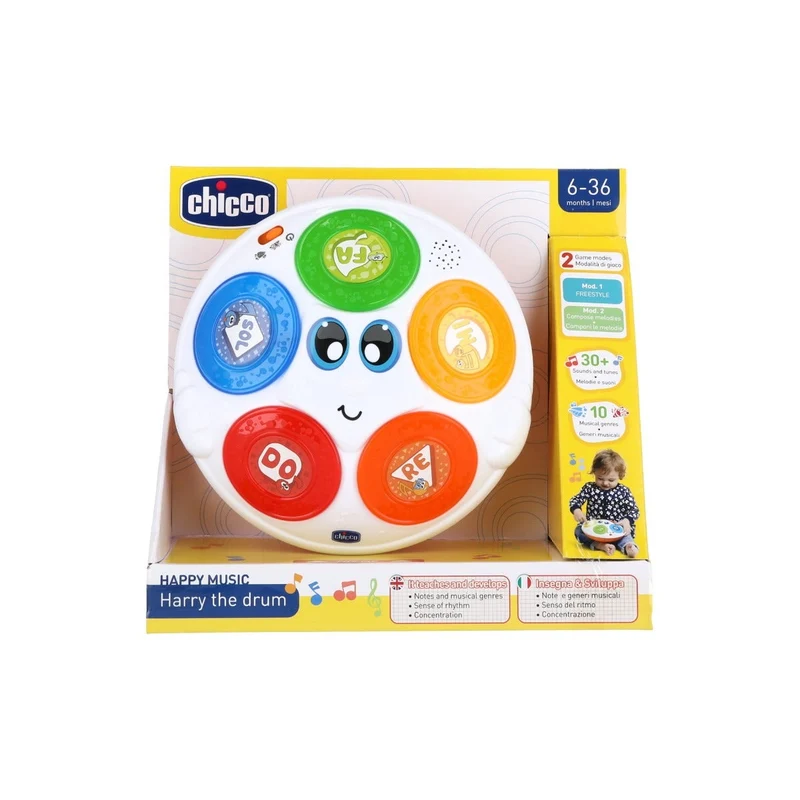 Chicco Gioco Donatello Il Tamburello Happy Music 6-36 Mesi