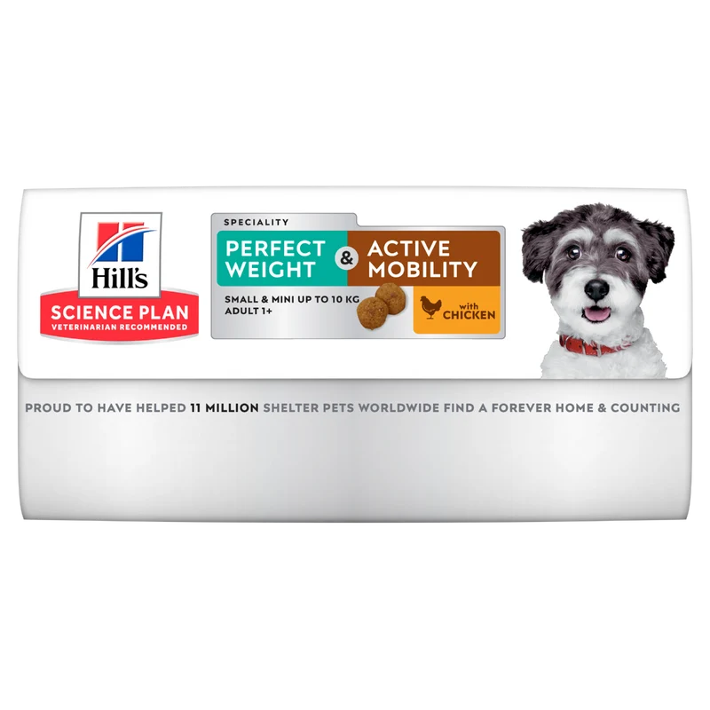 Hill's Science Plan Perfect Weight & Active Mobility Adult Crocchette Con Pollo Per Cani Taglia Piccola Sacco 1,5 kg