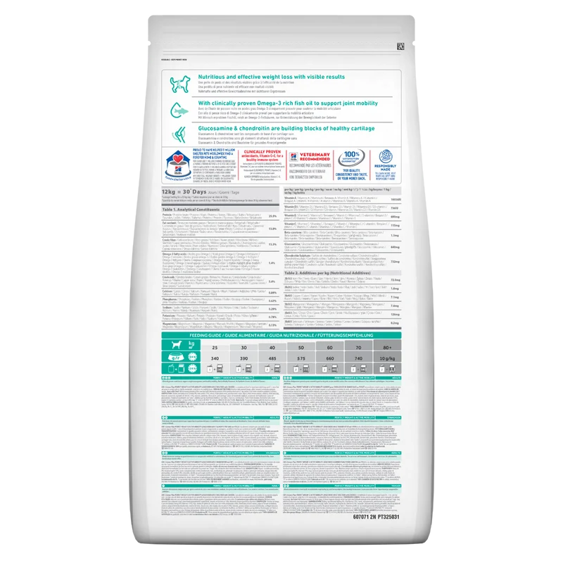 Hill's Science Plan Perfect Weight & Active Mobility Adult Crocchette Con Pollo Per Cani Taglia Grande Sacco 12 Kg