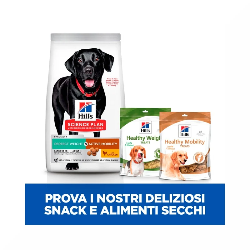 Hill's Science Plan Perfect Weight & Active Mobility Adult Crocchette Con Pollo Per Cani Taglia Grande Sacco 12 Kg