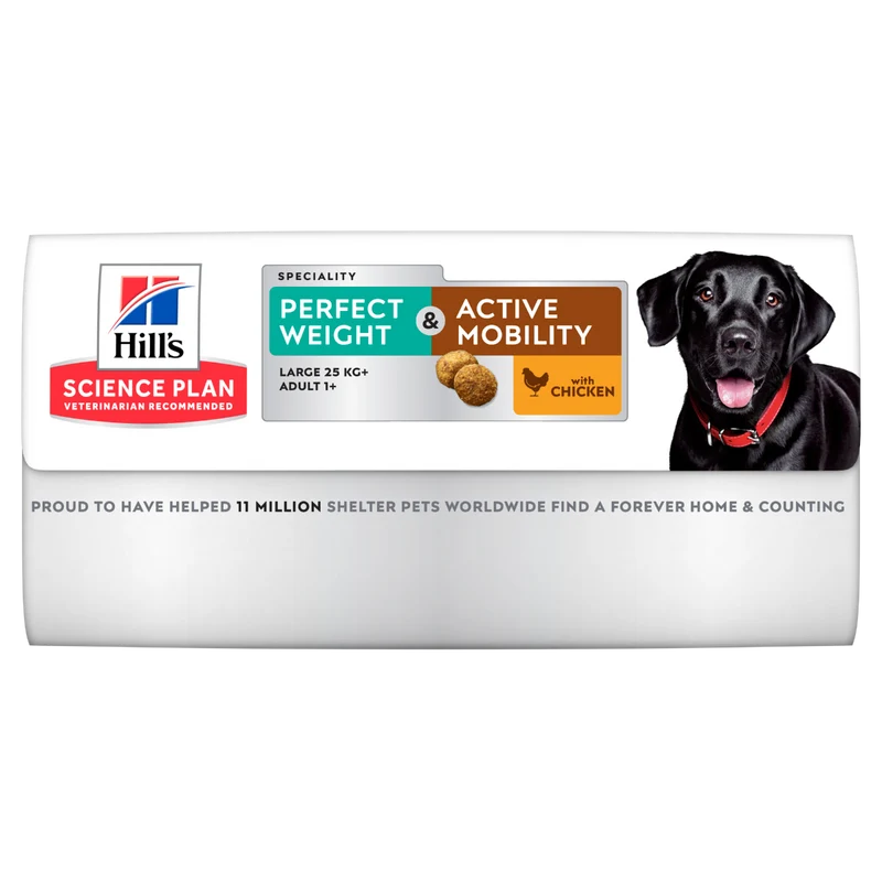 Hill's Science Plan Perfect Weight & Active Mobility Adult Crocchette Con Pollo Per Cani Taglia Grande Sacco 12 Kg
