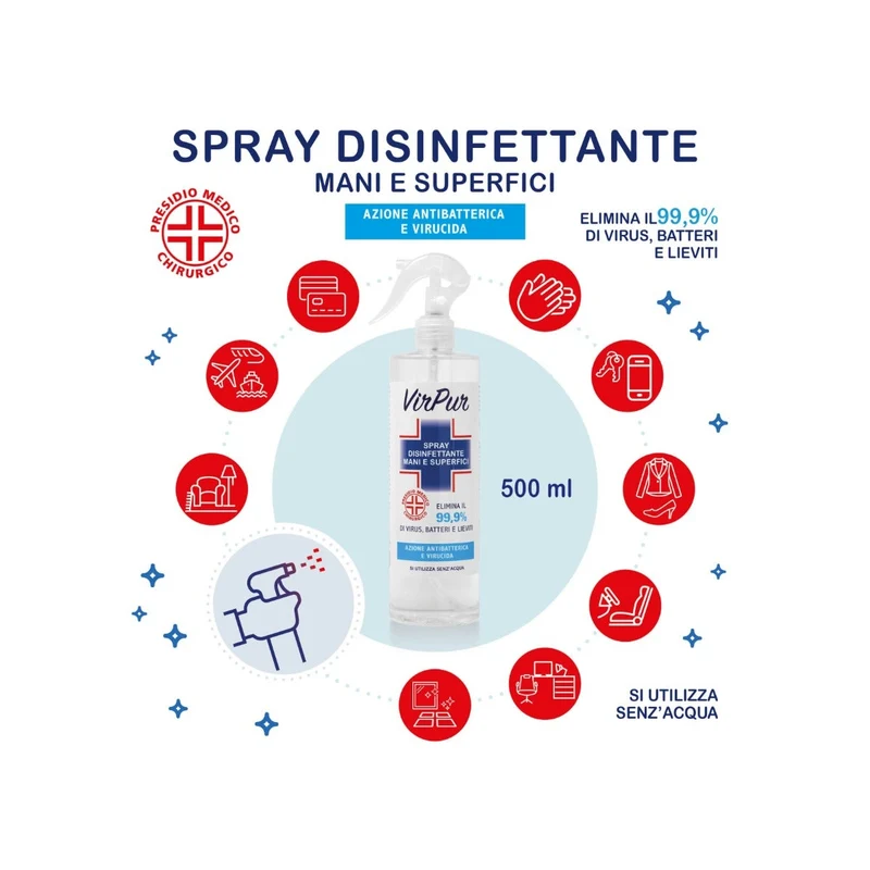 Virpur Spray Disinfettante Mani e Superfici 500ml