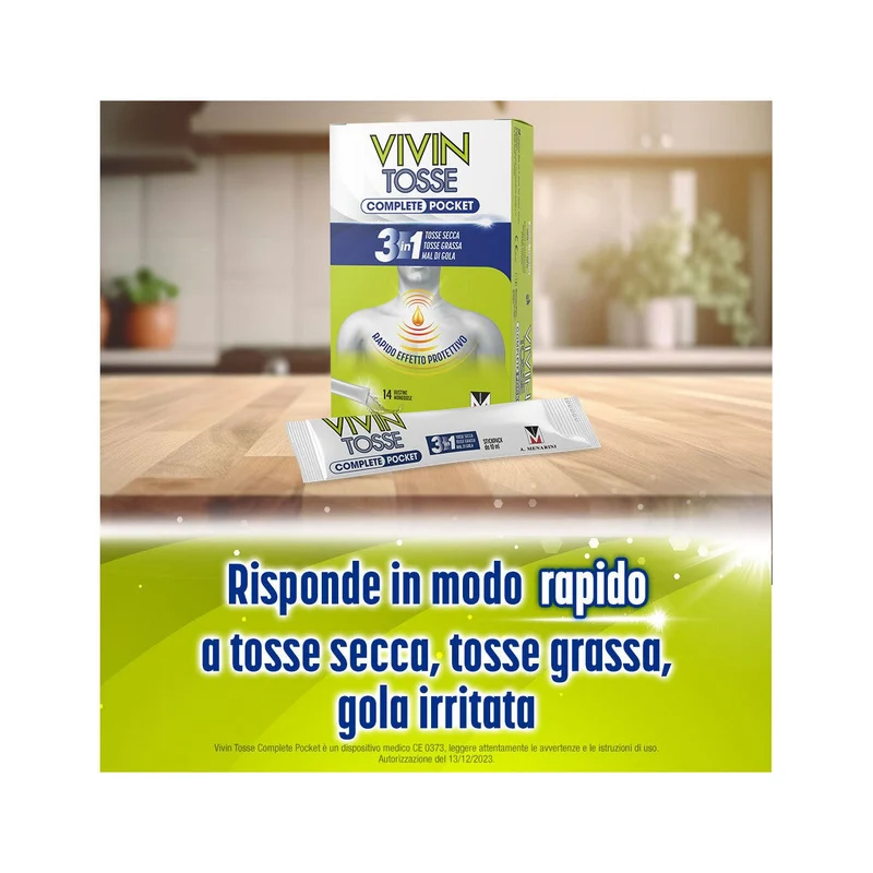 Vivin Tosse Complete 3in1 Pocket Tosse Secca Grassa Mal Di Gola 14 Stickpack