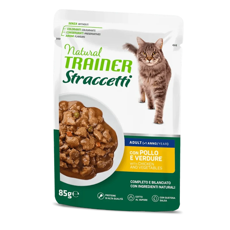 Natural Trainer Cat Straccetti con Pollo 85 g
