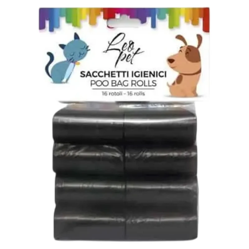 LEOPET Sacchetti Igienici Neri 8pz